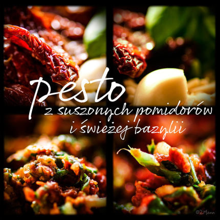 pesto z suszonych pomidorów i świeżej bazylii …………..