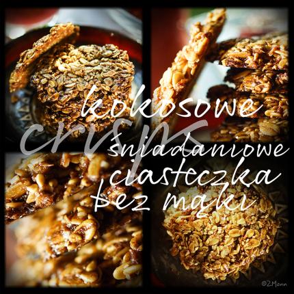 kokosowe crispy, śniadaniowe ciasteczka bez mąki