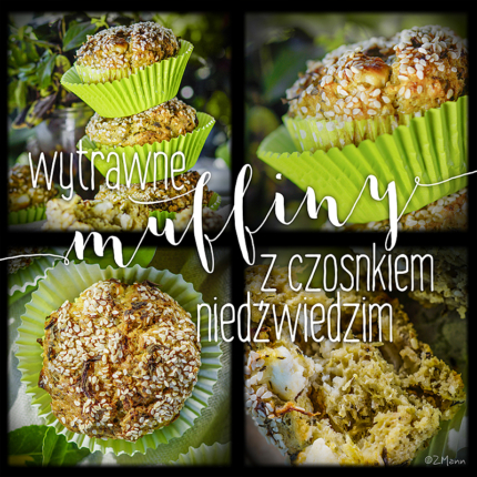 muffiny z czosnkiem niedźwiedzim i fetą