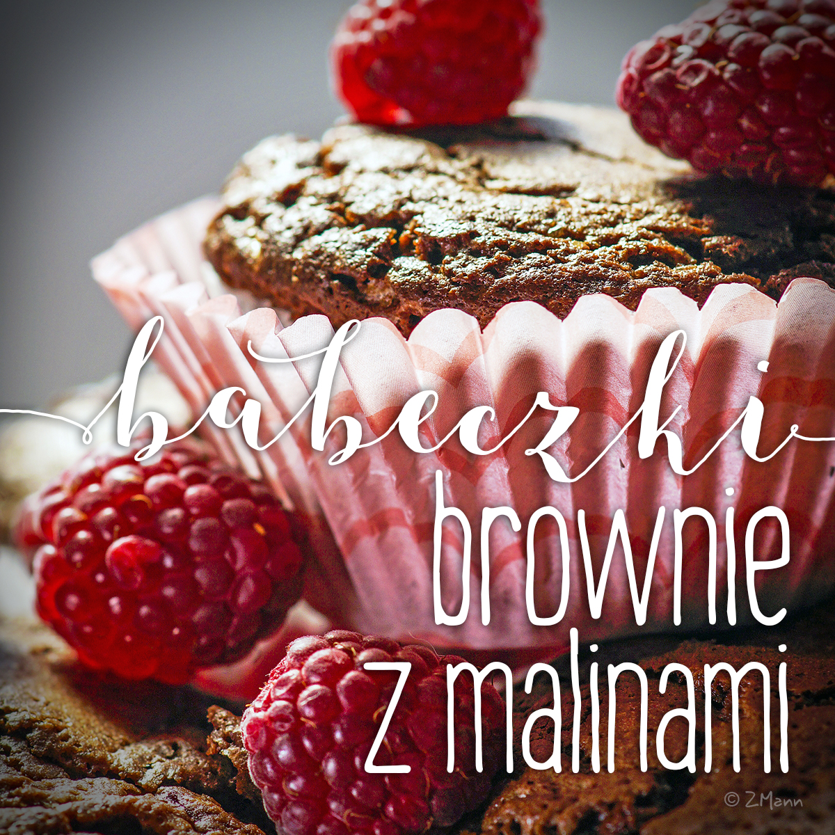 babeczki brownie z malinami