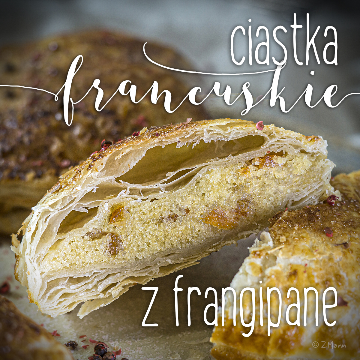 ciastka francuskie z migdałową frangipane