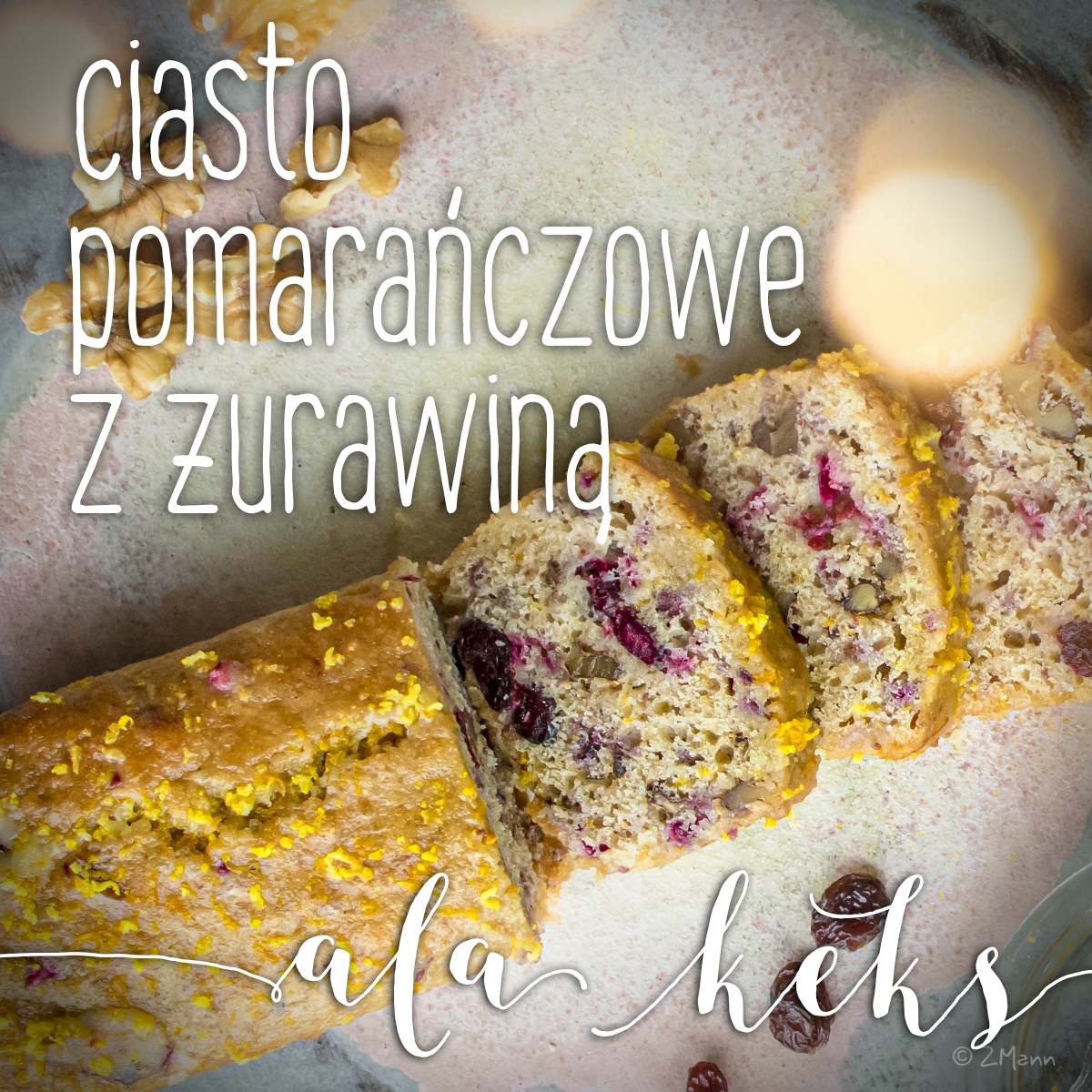 ciasto ala KEKS . pomarańczowe z żurawiną