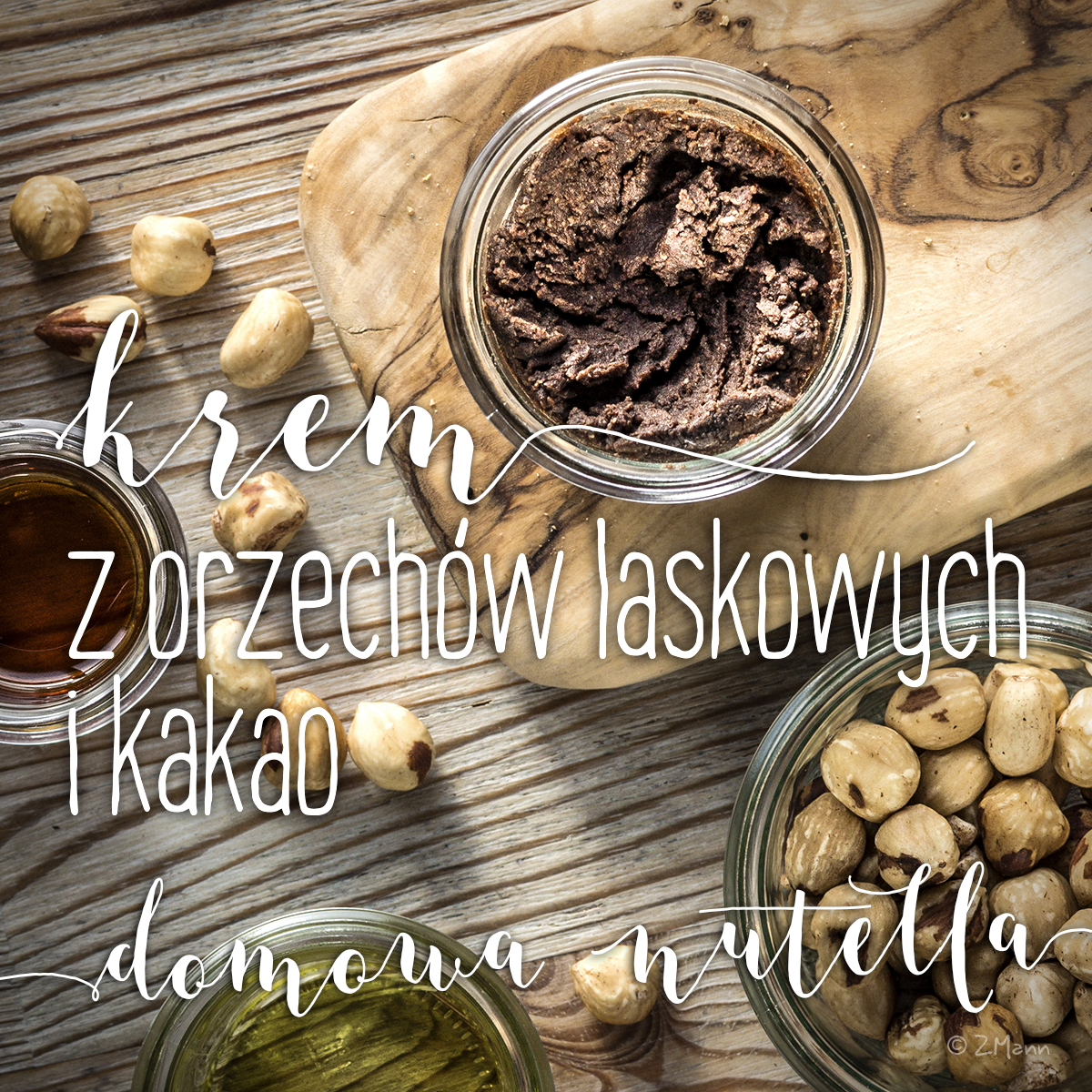 krem z orzechów laskowych i kakao . domowa nutella