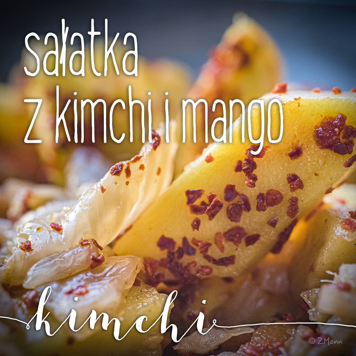 sałatka z kimchi i mango