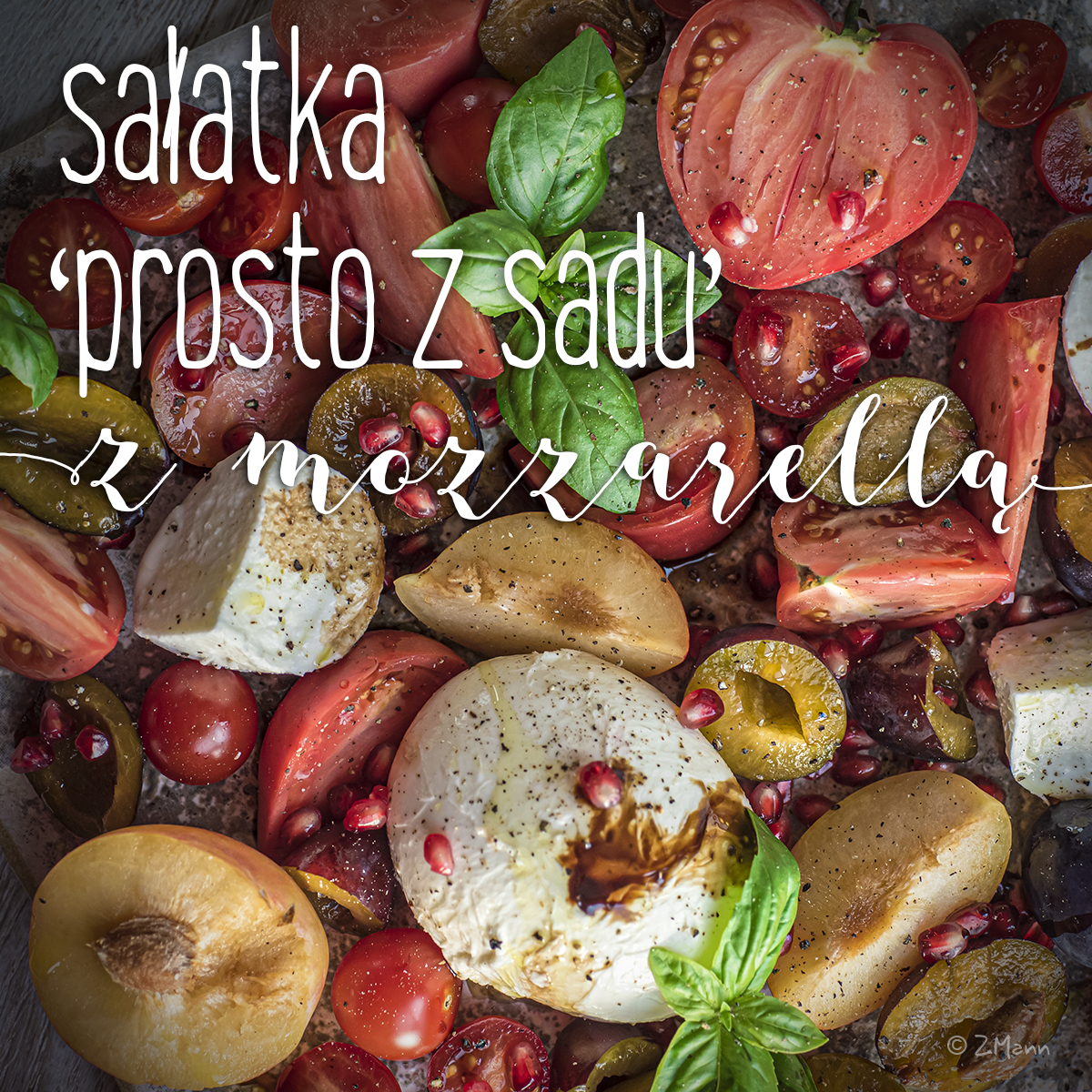 sałatka 'prosto z sadu’ z mozzarellą