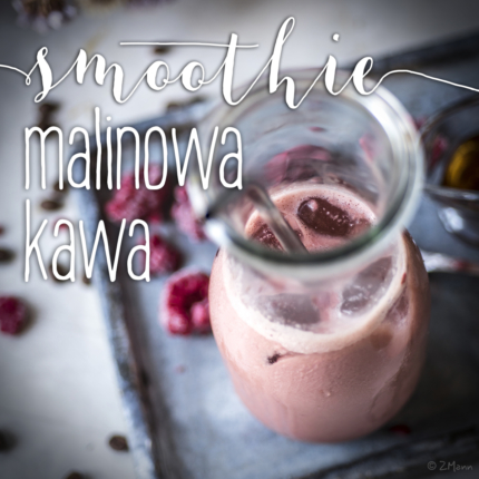 smoothie ‘malinowa kawa’ i domowe mleko z migdałów