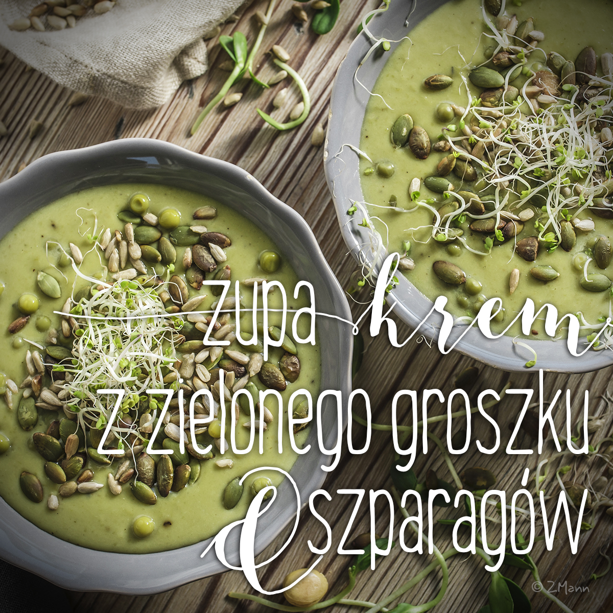 zupa-krem z zielonego groszku i szparagów