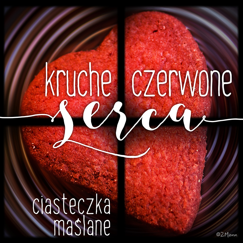 kruche czerwone serca . ciasteczka maślane