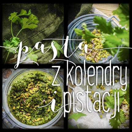 pasta z pistacji i kolendry . pesto pistacjowe